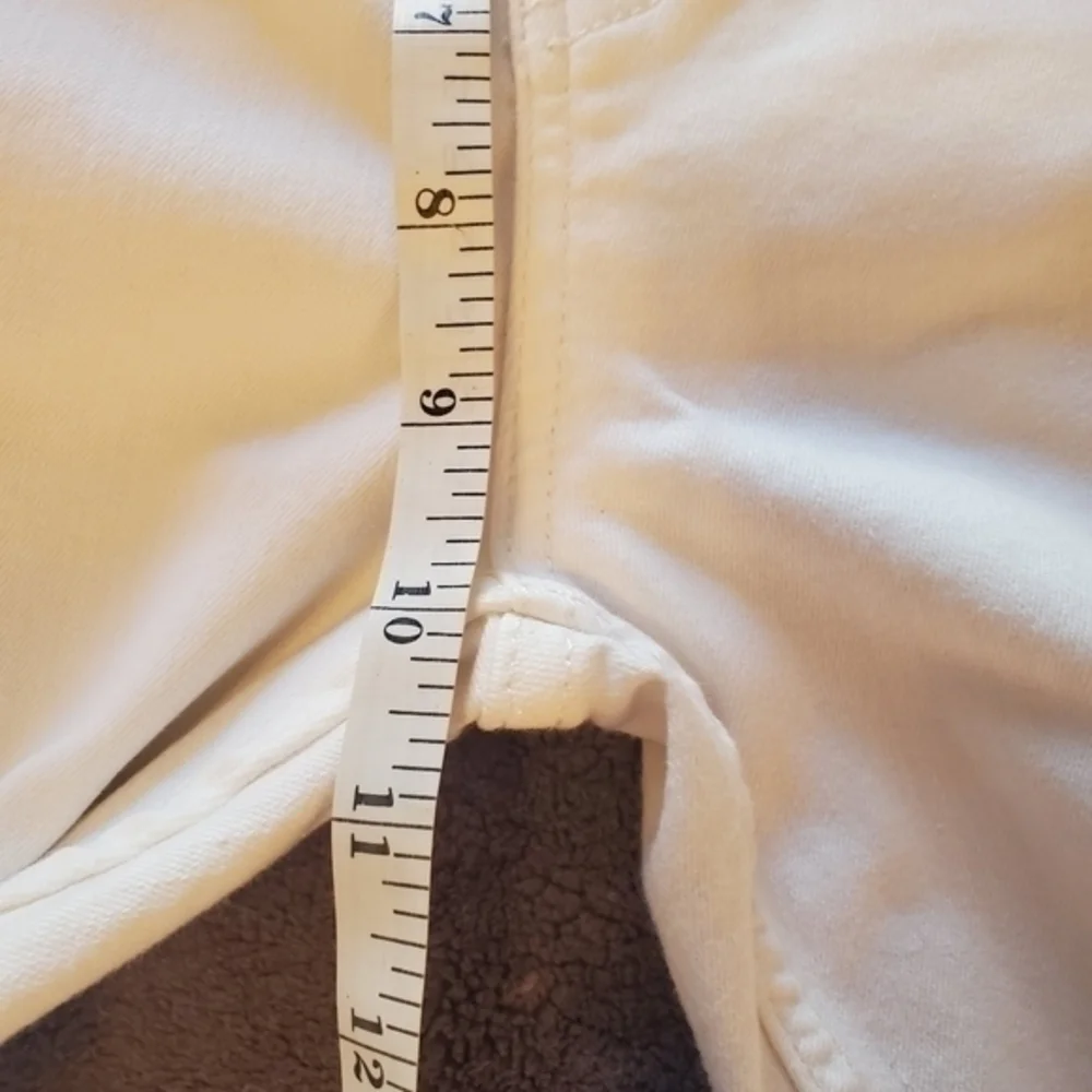 Free People Off White High Rise Raw Hem Jeans